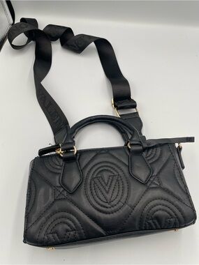 Valentino Orlandi mini Italy Design Tote Shoulder bag Crossbody Black Quilted